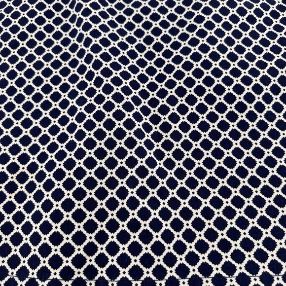 Chadwicks Of Boston 8 Geometric Print Navy White Cotton Blend Skirt Side Pockets - Picture 10 of 12